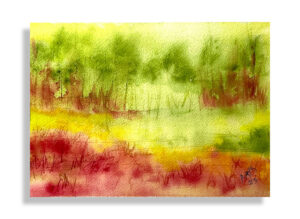 Grasses and Trees Abstract – watercolor - 6x8
