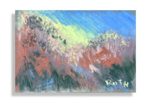 Mini Abstract Landscape – oil pastel - 6x8
