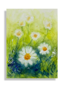 White Wildflowers – watercolor - 12x9