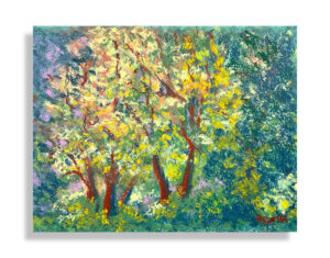 Autumn Forest – oil pastel - 11x14- sold