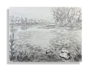 Hackensack River - pencil - 9x12