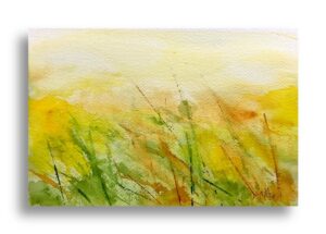 Wild Grass in the Wind - watercolor - 6x8