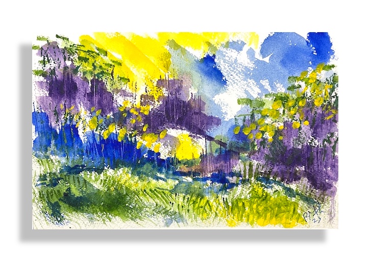Landscape Abstract – watercolor - 6x8 - sold
