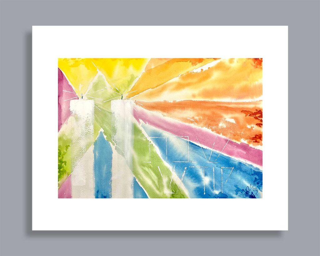 Shabbat Kodesh - watercolor - 11x16