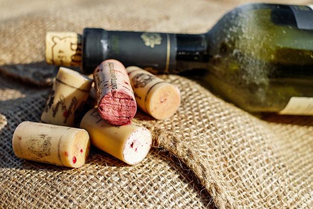 wine corks and glass bottle