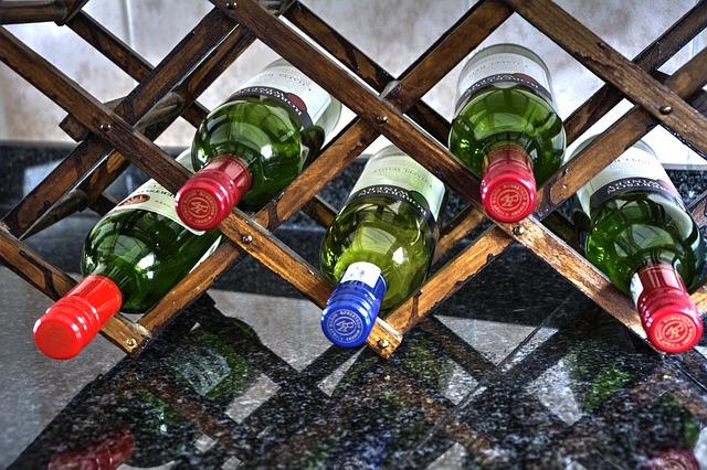 wine rack glass wine bottles