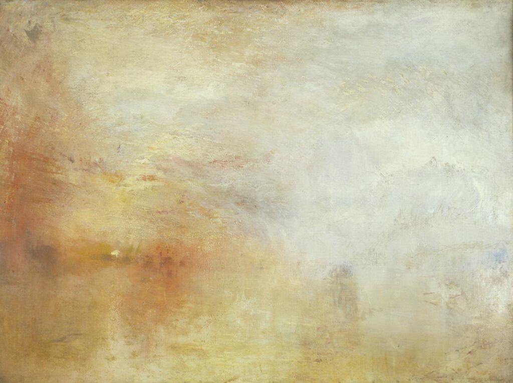 Sun Setting over a Lake, JMW Turner abstract painting example