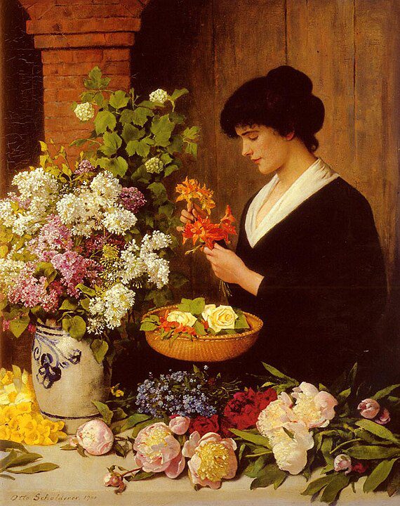 The Flower Arrangement, Otto Scholderer, history of flower arranging