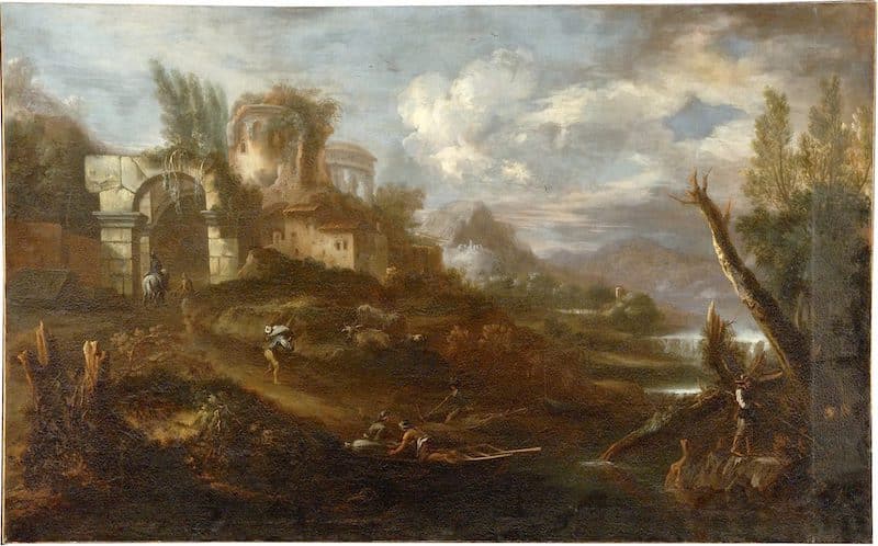 Jona Ostiglio, Paesaggio, Farnesina. painting, jewish landscape artists in the renaissance