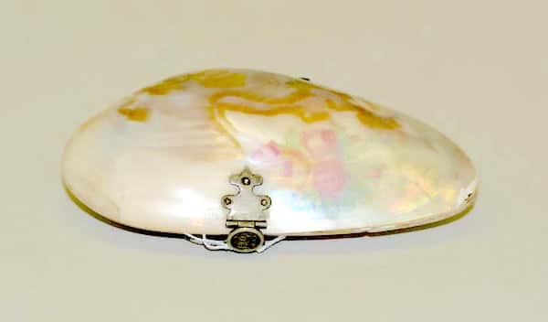 seashell coin purse, seashells in art and jewelry