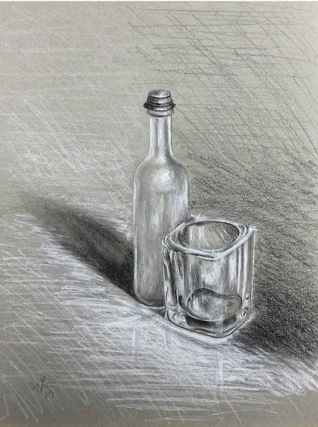 shot glass pencil drawing, how the shot glass got its name