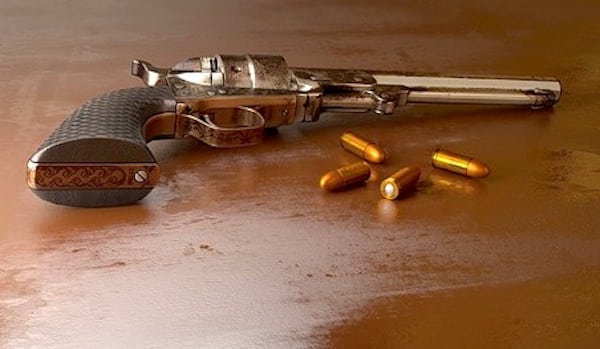 six shooter and bullets, how the shot glass got its name