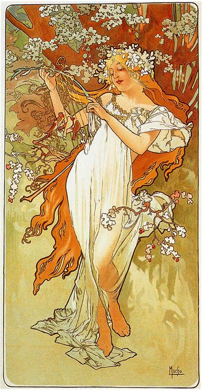 Spring, Alphonse Mucha, 1896, art movements you probably never heard of, art nouveau