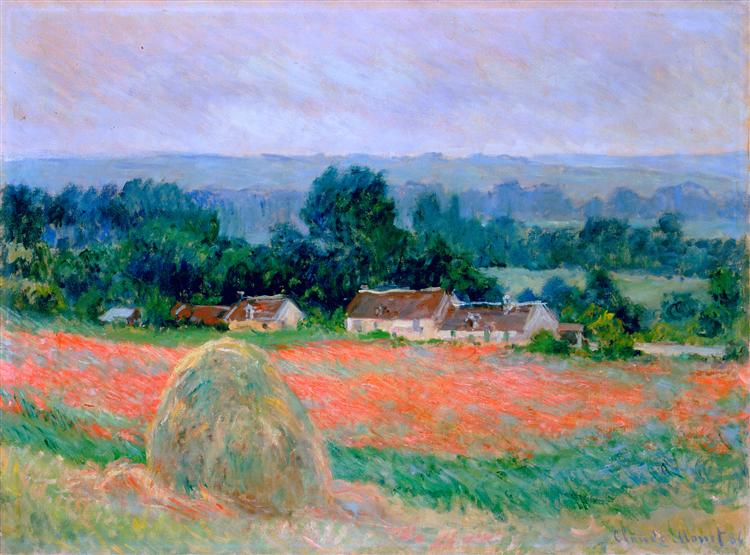 Haystack at Giverny, Claude Monet, 1886, Impressionism Haystack at Giverny, Claude Monet, 1886, Impressionism vs Post-Impressionism