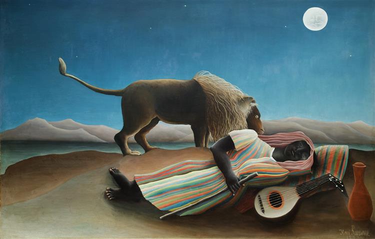 The Sleeping Gypsy, Henri Rousseau, 1897, Post-Impressionism The Sleeping Gypsy, Henri Rousseau, 1897, Impressionism vs Post-Impressionism