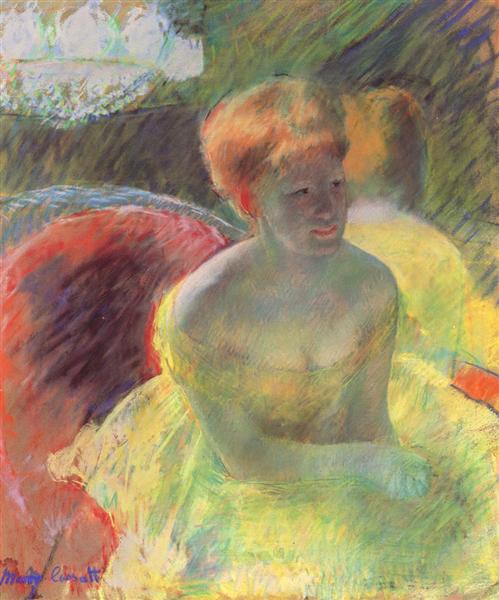 At the Theater (Lydia Cassatt Leaning on Her Arms, Seated in a Loge), Mary Cassatt, 1880, Impressionism At the Theater (Lydia Cassatt Leaning on Her Arms, Seated in a Loge), Mary Cassatt, 1880, Impressionism vs Post-Impressionism