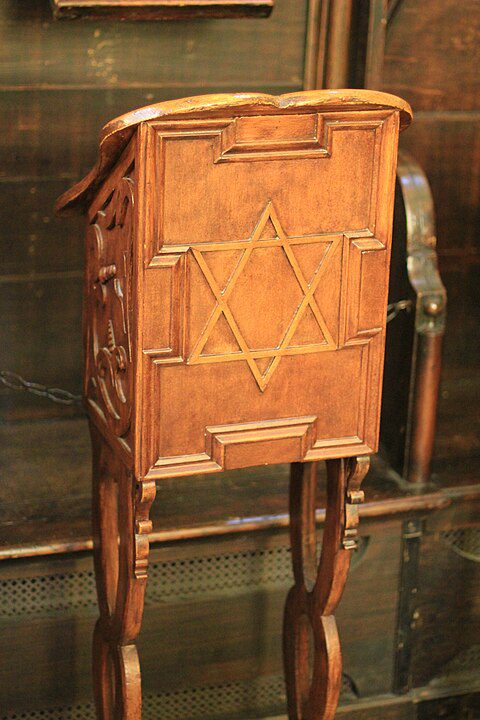 Furniture of the Old New Shul showing the Star of David Furniture of the Old New Shul showing the Star of David, origin of the Star of David history