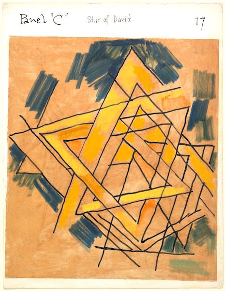 Star of David, pencil, ink, watercolor, by Abraham Rattner Star of David, pencil, ink, watercolor, by Abraham Rattner, Star of David in modern jewish art