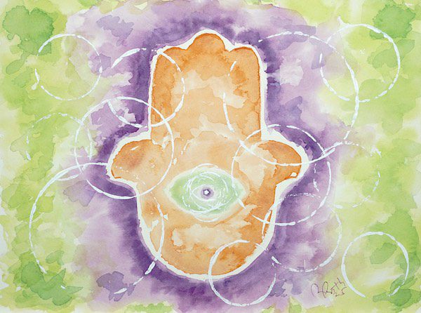 Hamsa Symbol and Circles Abstract, watercolor painting. Buy Judaica art on Saatchi Art. Hamsa Symbol and Circles Abstract, watercolor painting. Buy Judaica art on Saatchi Art.
