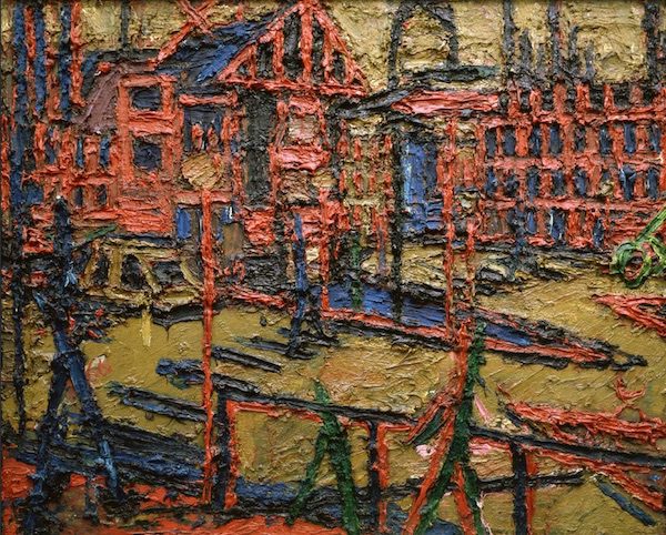 Behind Camden Town Station, Frank Auerbach, modern jewish art Behind Camden Town Station, Frank Auerbach, modern jewish art
