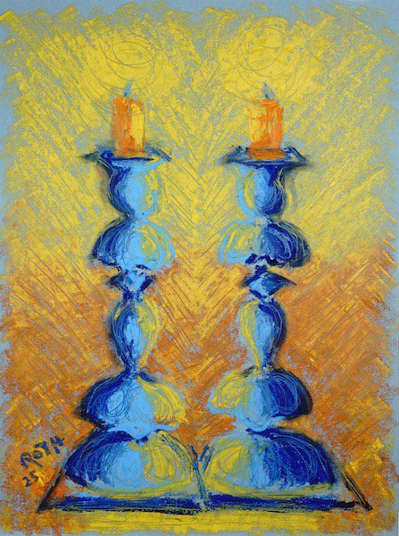 Antique Candlesticks for Shabbat on Textured Background, oil pastel painting. Jewish paintings. Buy Jewish art on Saatchi Antique Candlesticks for Shabbat on Textured Background, original oil pastel painting. Jewish paintings. Buy Jewish art on Saatchi