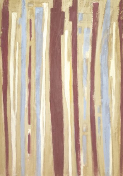 Number 3, 1951, Lee Krasner An Unsung Heroine of Abstract Expressionism, vertical blue and brown bold brush strokes Number 3, 1951, Lee Krasner An Unsung Heroine of Abstract Expressionism, vertical blue and brown bold brush strokes