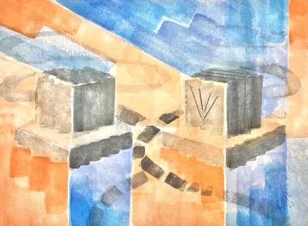 Tefillin Boxes and Straps on Orange and Black, watercolor painting. Buy Jewish art on Saatchi. Tefillin Boxes and Straps on Orange and Black, watercolor painting. Buy Jewish art on Saatchi.