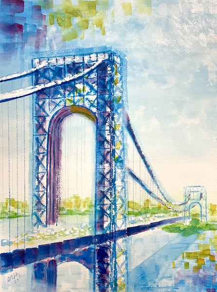 George Washington Bridge. Buy original landscape art, seascape art, nature art