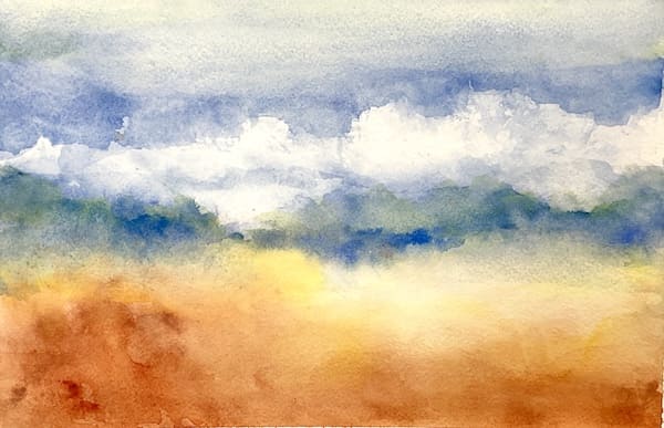Ocean Wave, watercolor painting. Buy original landscape art, seascape art, nature art