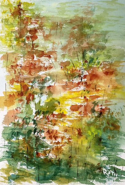 Fall is Here Number 4, watercolor painting. Buy original landscape art, seascape art, nature art
