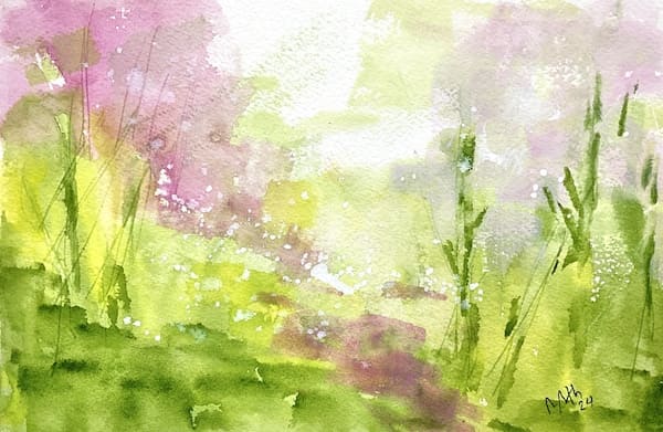 Spring is Here, watercolor painting. Buy original landscape art, seascape art, nature art