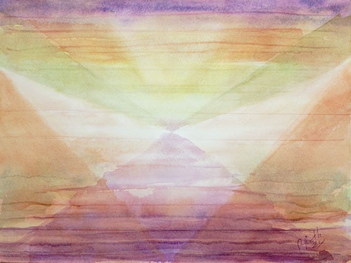 Journey With Triangles and Lines Abstract, watercolor painting. Buy abstract art original paintings