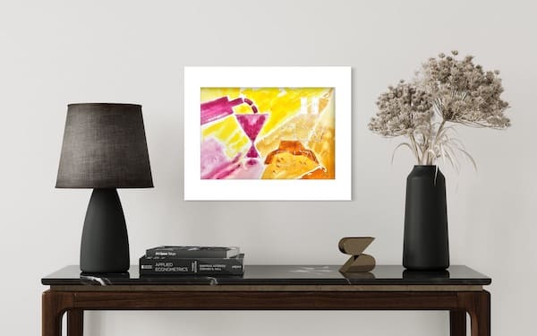 Interior mock-up of watercolor painting. Inside my art studio. Interior mock-up of watercolor painting. Inside my art studio.