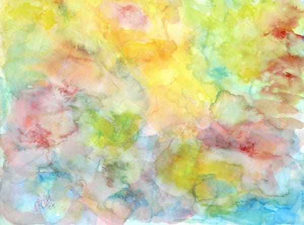 Fall Foliage Colors Abstract, watercolor painting. Buy original landscape art, seascape art, nature art
