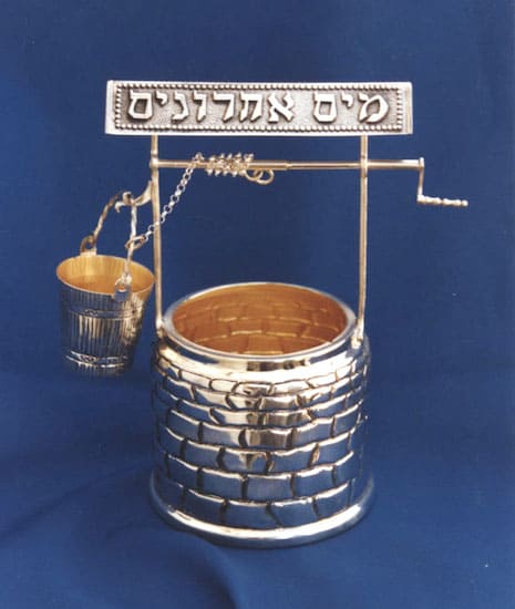 Cute Mayim Acronym designed like bucket and well, judaica art, jewish art, judaica artwork, jewish artwork
