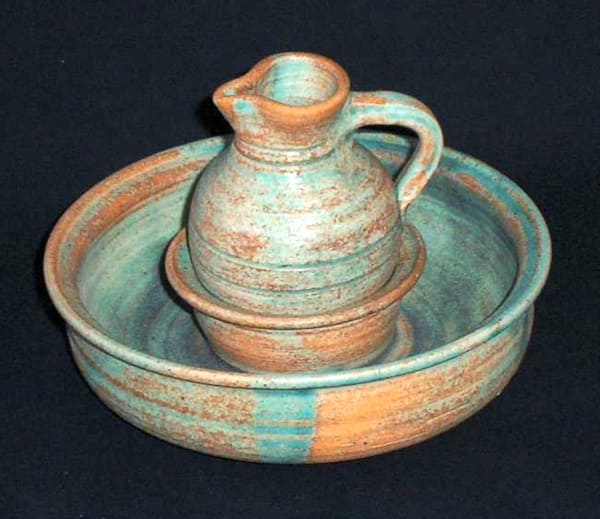 glazed ceramic mayim acharonim, judaica art, judaica artwork, jewish art, jewish artwork