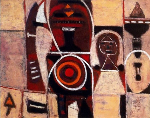 Pink and Indian red by Adolph Gottlieb. abstract expressionism, jewish artists of the New York school