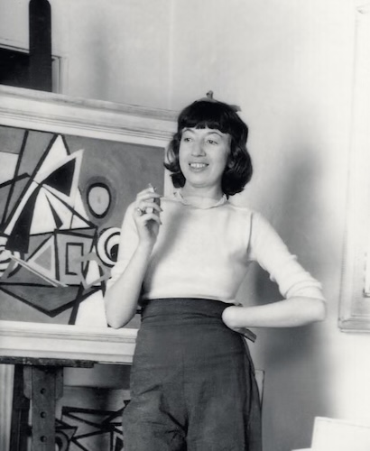 lee krasner in her studio, woman artists of the New York School of modern art and abstract expressionism Lee Krasner, Women Artists of the New York School