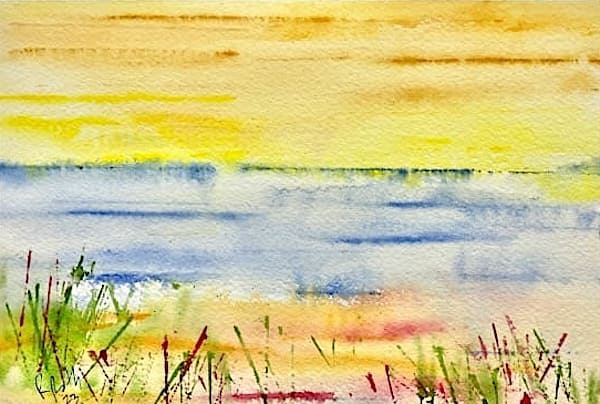 Seascape Mini, watercolor painting. Buy original landscape art, seascape art, nature art