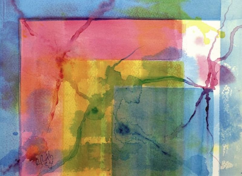 Squares and Connections. Buy abstract art, original paintings.