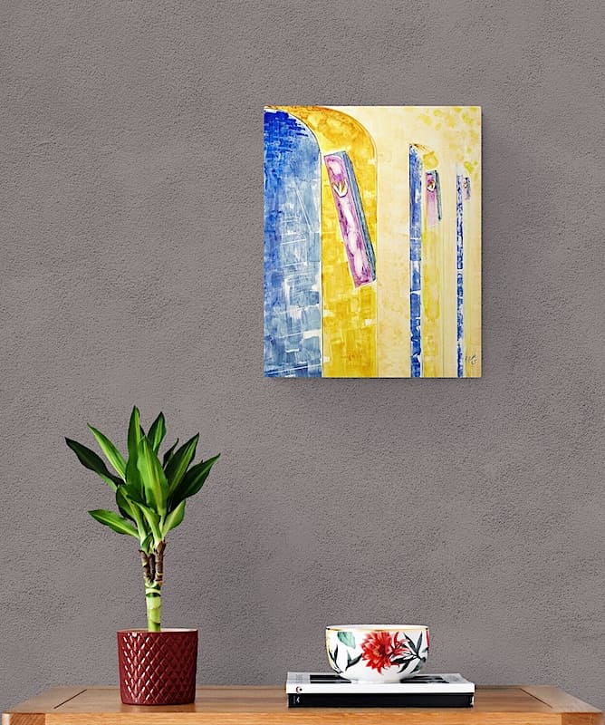 Jewish art and modern decor, original watercolor painting. Buy modern Jewish art, Judaica art, Jewish artwork, Judaica artwork