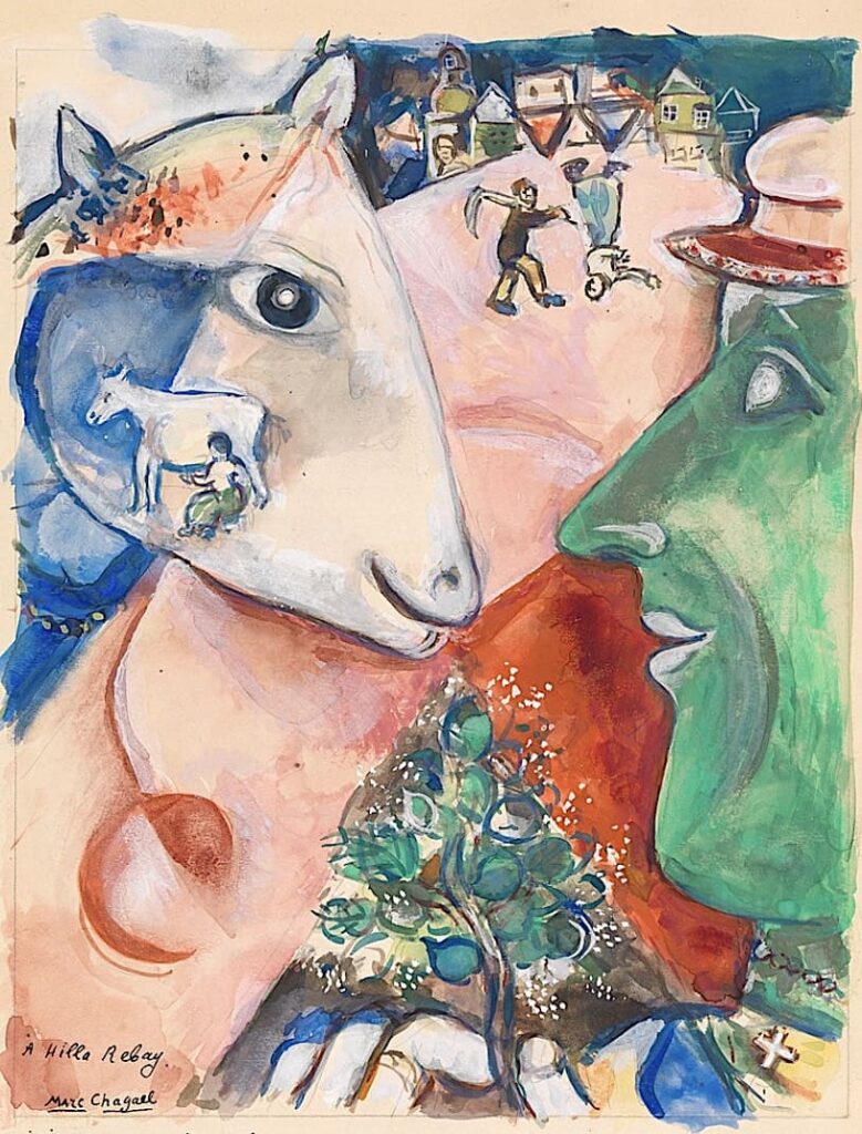 I and the Village, Chagall, watercolor, 1924, Watercolor and Modern Art: 5 Famous Artists