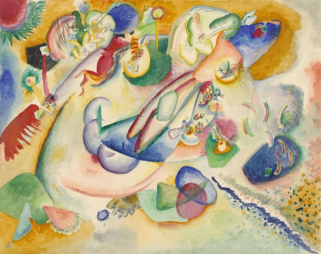 Improvisation, Kandinsky, watercolor, 1914, Watercolor and Modern Art: 5 Famous Artists