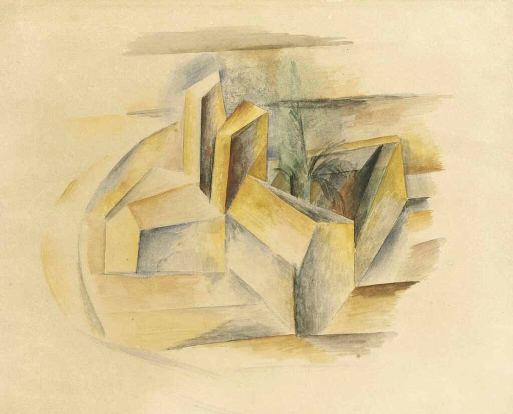 The Mill at Horta, Picasso, watercolor, 1909, Watercolor and Modern Art, 5 Famous Artists